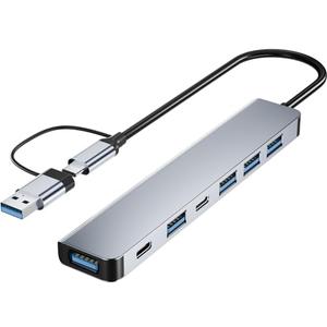 PANPEO Aluminum 7 in 1 USB C & USB Hub with USB 3.0, USB 2.0 Ports for PC/Laptops/MacBook Pro/Air/iMac/iPad and More Devices