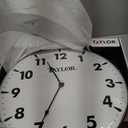 Taylor Indoor Outdoor Metal Wall Clock, Wireless Thermometer with Easy to Read Large Numbers for Patio, Pool, and Indoor Areas, 18-inch