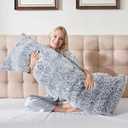 WSOFRLAC Cooling Body Pillow Case Cover with Zipper 20x54 Cooling Body Pillow Cases King Size Pillow Cases Fluffy Dark Gray Cool Long Body Pillows Cases for Adults Kids Side Sleeper Machine Washable