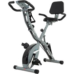 BARWING Stationary Exercise Bike for Home Workout, 5 IN 1 Foldable Indoor Cycling Bike for Seniors, 350LB Capacity, 16-Level Magnetic Resistance, Seat Backrest Adjustments (Gray)