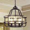 20" Oil Rubbed Bronze Chandeliers for Dining Room, 5 Lights Farmhouse Dining Room Light Fixtures for Dining Room Kitchen Island Entryway Stairwell