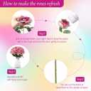 Hotop 40 Pcs Rose Artificial Flowers Bulk with Long Stem,Realistic Silk Fake Roses Bouquet for Home Wedding Centerpieces Party Table Decoration Valentines Gifts(Rainbow Color)