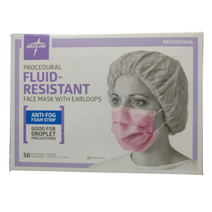 MEDLINE LEVEL 3 MASK PINK/PURPLE 50/box (27412EL), 6 Pack
