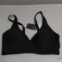 OEAK Womens Deep V Bras Wireless Comfortable Bra Supportive No Underwire Bras Tshirt Push Up Bralettes Plunge Seamless Bra Black S