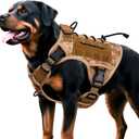 Heavy-Duty Tactical Dog Harness for Large Dogs, No Pull Adjustable Reflective Pet Vest with Molle System, K9 Military-Grade Control for Service Training, Outdoor & 10+ Breeds, Khaki Camo, X-Large