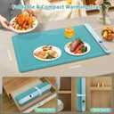 Food Warming Mat, Upgraded Graphene Fast Full Surface Heating Electric Warming Tray with 6 Level Adjustable Temperature & 6 Hours Timer, Rollable Food Warmer for Parties Buffet Everyday Use