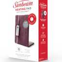 Sunbeam XL Back Neck and Shoulder Heat Therapy 12 x 24 with Auto Shut Off 6 Settings Machine-Washable Comfortable Microplush Fabric - Burgundy