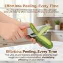 2PCS Multifunctional Vegetable Peeler, Stainless Steel Peeler with Wooden Handle and Built-In Bottle Opener, Kitchen Gadget for Fruit Vegetable Prep Ergonomic