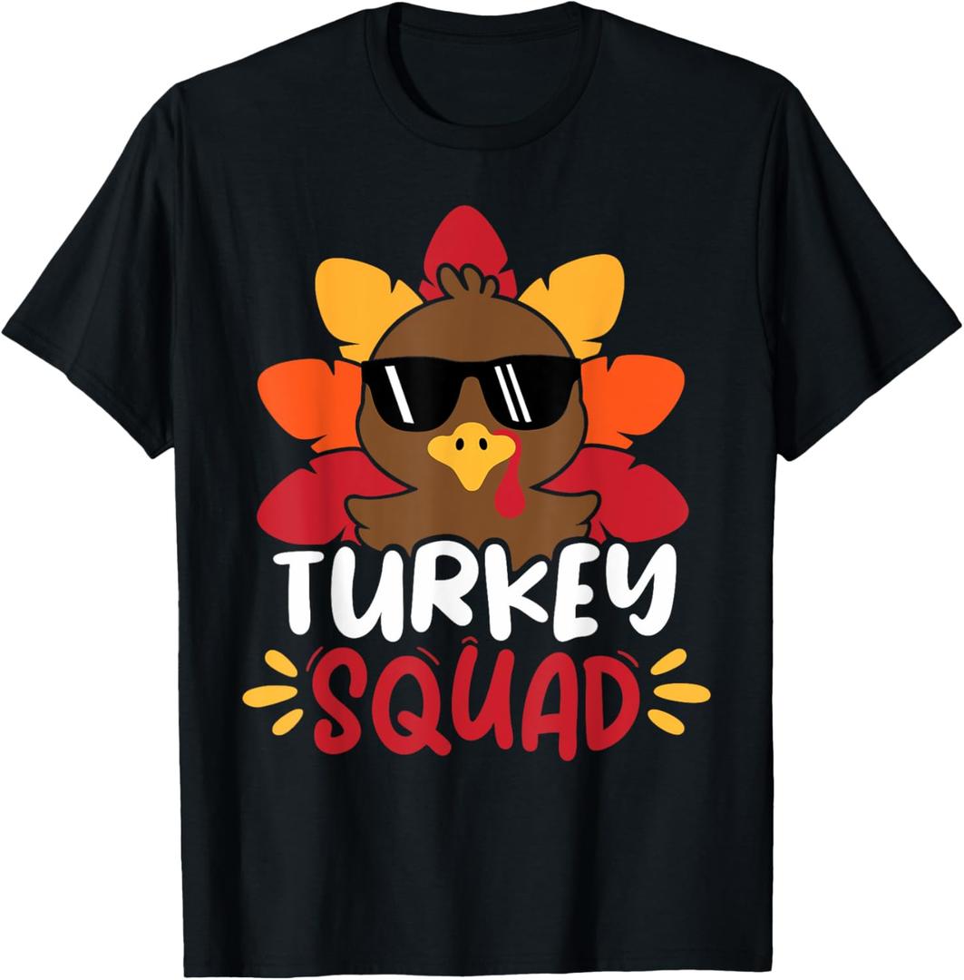 Turkey Squad Run Trot Family Thanksgiving Shirts Kids Adult T-Shirt (No Size)