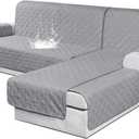 VANSOFY Sectional Couch Covers 100% Waterproof L Shaped Sofa Slipcover 3pcs Reversible Chaise Lounge Cover for Sectional Sofa Furniture Protector Cover for Pets Cat Dog(Small, Light Gray)