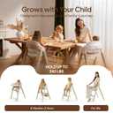 Tinyiota High Chair for Babies and Toddlers, Foldable & 8-Level Adjustable, Removable Tray, Ergonomic Baby Highchair Convertible Chair for Toddler to Adult (Coffee Color)