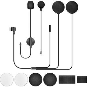 FODSPORTS M1S Pro Motorcycles Bluetooth Intercom Headset Communication System Accessories Kit (Hard Microphone and Soft Microphone)