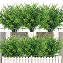 RECUTMS Artificial Outdoor Plants Artificial Flowers for Outside Artificial Plants Indoor Faux Spring Flowers Outdoor Fake Plants Flower Fillers for Bouquets Spring Vase Filler(Green)