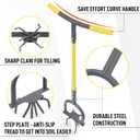 Jardineer Hand Tiller for Gardening, Manual Twist Tiller Cultivator, Heavy Duty Garden Claw, Soil Loosener & Lawn Aerator for Soil Mixing, Garden, Flower Box and Raised Bed