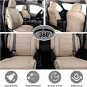 EKR Sienna Seat Covers for 2021 2022 2023 2024 2025 2026 Toyota Sienna LE, XLE,8 Seats,2nd Row 4/2/4 Split,Waterproof Seat Covers Full Set for Trucks - Three Row,Leather (Beige)