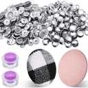 100 Sets Cover Buttons Kit with Tools Size Buttons to Cover Self Cover Buttons with Wire Backs DIY Fabric Cloth Cover Buttons (Size 24/0.59 Inch)