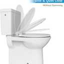 17" White Round Toilet Seat for Adult and Child, Built-In Potty Training Seat with Soft Quiet Close Non-Slip Design, Magnetic Kids Seat and Cover for Round/Oval Toilets, Easy to Install and Clean