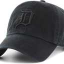 47 Brand MLB Black Black Primary Logo Clean Up Adjustable Baseball Cap Hat, Adult One Size Fits All