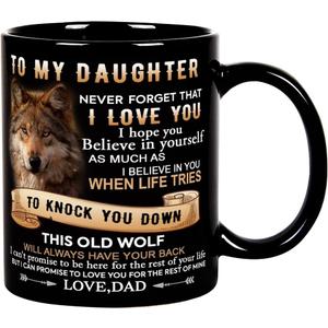 Fatbaby Daughter Coffee Mug Gifts From Dad, Dad To My Daughter Gifts for Birthday Mothers Day Christmas Thanksgiving Farewell Tea Cup 11OZ