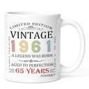 KOXAME 65th Birthday Gifts for Women Men, 1961 Vintage Coffee Mug 11Oz, 1961 Birthday Gift for Mom Dad Husband Wife Papa Grandma Friend Born in 1961, 65th Birthday Decorations Gift (65)