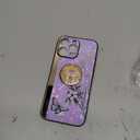 for iPhone 16 Pro Max Glitter Kickstand Case, Cute Bling Marble Conch Floral Butterfly Ring Stand Mirror Elegant Shockproof Protective Cover for Girls Women for iPhone 16 Pro Max 6.9",Purple