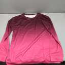 Women's Casual Crew Neck Sweatshirt Loose Soft Long Sleeve Pullover Tops Size Small Pink Ombre
