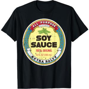 Halloween Soy Sauce Funny Group Food Costume Women Men Kids T-Shirt, Black, Medium
