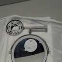 Rocollos Rechargeable Wall Mounted Lighted Makeup Mirror Chrome, 8 Inch Double-Sided LED Vanity Mirror 1X/10X Magnification,3 Color Lights Touch Screen Dimmable 360Swivel 13 Inch Extendable