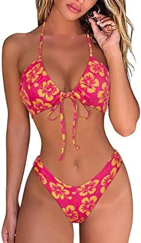 OMKAGI Women Sexy Thong Bikini Swimsuit Set Push Up String Brazilian Bathing Suits, Medium