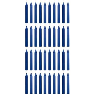 Mega Candles 40 pcs Unscented Dark Blue Exquisite Mini Taper Spell Candles, 4 Inch Tall x 1/2 Inch Diameter, Magic Chimes, Enchantment, Casting Rituals, Witchcraft, Wiccan, Altar, Metaphysical