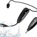 KIMAFUN Headset Wireless Microphone System, No Need Bluetooth, Waterproof Head Mic for Fitness Instructor, Teaching Online, Yoga Classroom, Spinning Coach, Speaker, iPhone, Android Phone, G100-1