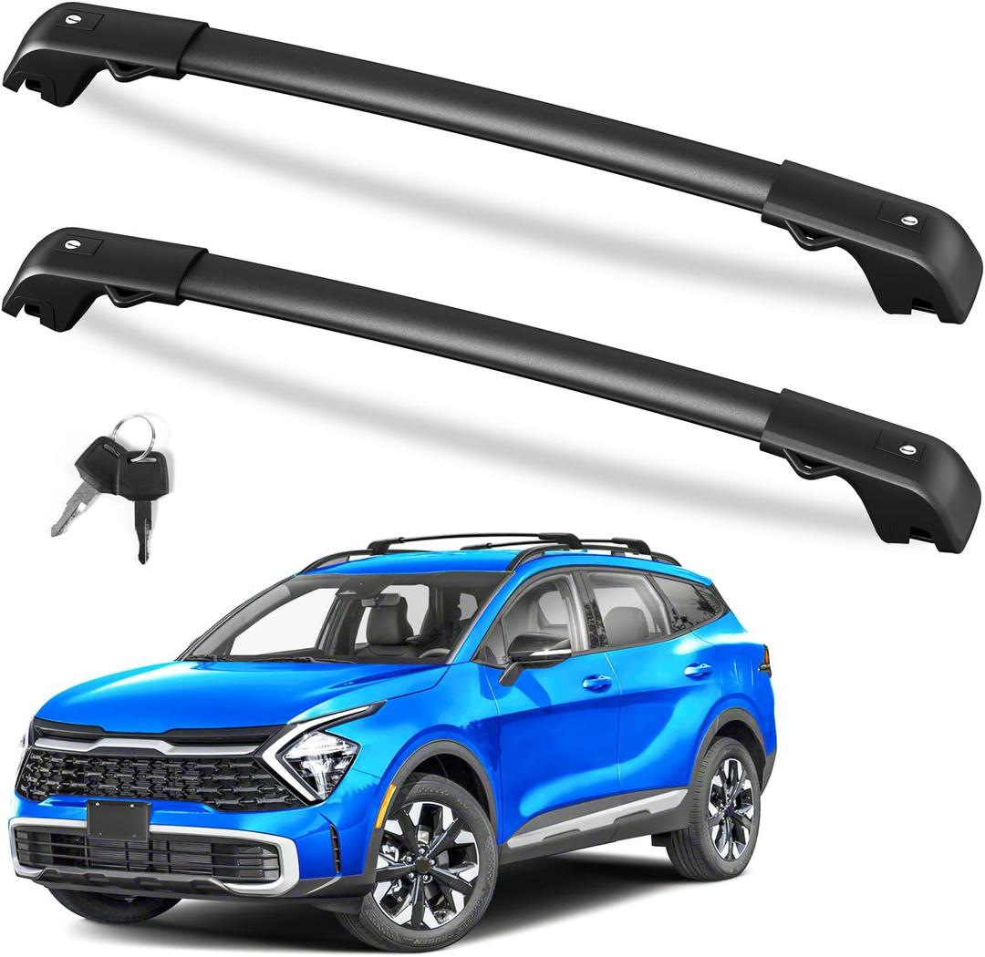 FengYu 300lb Roof Rack Cross Bars Compatible with Kia Sportage 2023-2026 X-Line AWD/Sportage X-Pro/Sportage X-Pro Prestige with Raised Side Rails, Heavy Duty Lockable Aluminum (Not for Flush Rails)