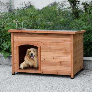 TAKUKA Outdoor Wooden Dog House for Small Medium Large Sized DogsExtra Waterproof Durable Dog Kennel with Wooden Floor for Garden Backyard Farm (34" W x 25" D x 23" H)
