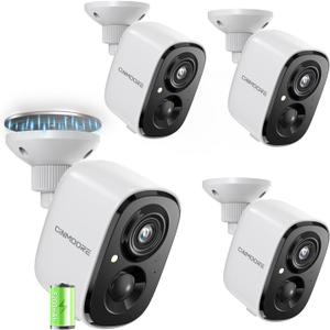 4 Pack 2.5K Security Camera Wireless Outdoor, 2.4G WiFi Battery Powered Outdoor Camera, Magnetic Mount Cameras for Home Security, Color Night Vision, Spotlight, Siren Alarm, 2-Way Talk