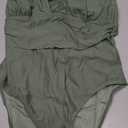 Herseas Women's Twist Cut Out One Piece Swimsuit V Neck Knotted Tummy Control Bathing Suit Small