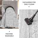 5x7 Area Rugs for Living Room, Bedroom, Playroom, Dining Room, Office - Machine Washable, Neutral Grey, Soft Boho Carpet