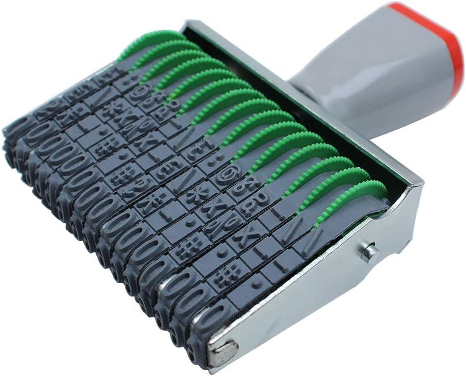 15 Digit Custom Business Rubber Number Stamp with Adjustable Rolling Wheel, Multi-Functional Symbol Office Personalized Logo Stamp