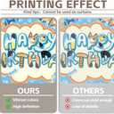 96x60inch Cartoon Blue Birthday Photography Backdrop Cute Dog Balloon Paw Background Boys Kids Birthday Party Decorations Photo Booth Props