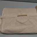 Outink 7 Tier Over The Door Shoe Organizer, Hanging Shoe Rack for Closet with Dustproof Mesh Curtain & 6 Side Pockets, Behind The Door Narrow Shoe Holder Hanger for Sneakers, Boots (Beige)