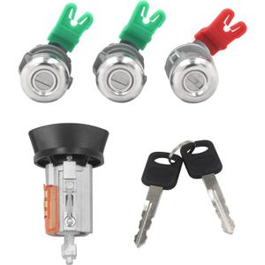 Ignition Switch Lock Cylinder Door Lock Cylinder Compatible with Ford Explorer Sport Trac 2001-2004 F150 1997-2003 F250 & F350 1998-2004 Replace OE# LC6177 + DL5885 + 322347 + 597638(No Chip)