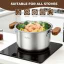 Stainless Steel Deep Fryer Pot with Basket,3.1L Stockpot for Home Use Frying, Pasta, Soup & Stews, 304 Stainless Steel, Glass Lid, Strainer Basket for All Stovetops