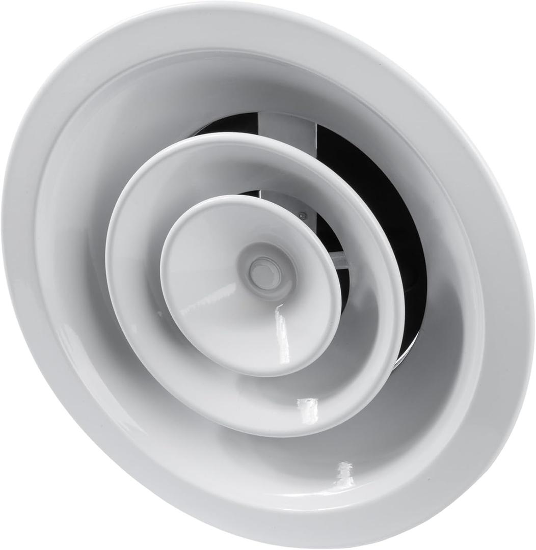Repa Market 6" Inch Round Aluminum Ceiling Diffuser - Industrial Supply or Exhaust Ventilation - Vertical, Horizontal Air Flow - HVAC Air Conditioning Duct Cover for Home, Office, Warehouse 10" Inch (6" Neck)
