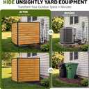 3 Panels No Dig Wood Privacy Screen, 42" H x 40" W Outdoor AC Fence