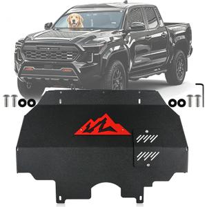Upgraded Engine Front Skid Plate Compatible with 2024-2025 Toyota Tacoma 2WD & 4WD (Gas Only), Heavy Duty Under Guard with Oil Drain Access, Direct Bolt-On No Drilling, Litchi Pattern Coating