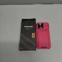 SSLOTSCASE for iPhone 16 Pro Case with Card Holder & Camera Stand & Kickstand & Slide Camera Lens Cover, Multifunctional Wallet Rugged Protective Phone Case Cover for iPhone 16 Pro 6.3'' 5G 2024, Pink