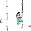 6.56ft Climbing Rope Swing with Treads Climbing Rope Plate Swing Hanging Swing Ninja Rope Accessories