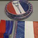 96Pcs France French Flag Party Supplies French Flag Party Plates and Napkins Disposable France Flag Tableware Set for French Party Decor Paris Theme Party Decorations Birthday Family Gathering Serve24
