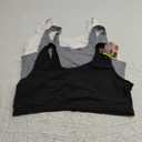 Hanes Women's Pack, Cotton Scoopneck Bralette, Low-Impact Sports Bra, 3-Pack (X-Large, Black/Concrete Heather/White)