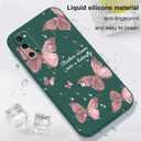 for Samsung Galaxy S20 Case, Flower Pattern Soft Silicone Microfiber Lining Side Creative Design for Samsung S20 Phone Cover, Butterfly Green