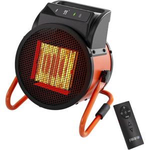 Greenhouse Heater with Remote, 1500W Outdoor Patio Heater with Digital Thermostat, Garage heater 24-Hour Timer for 3S Fast Heating, 3 Modes Adjustment, PTC Overheat Protection for Grow Ten